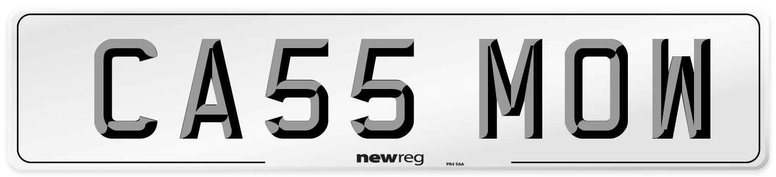 CA55 MOW Number Plate from New Reg